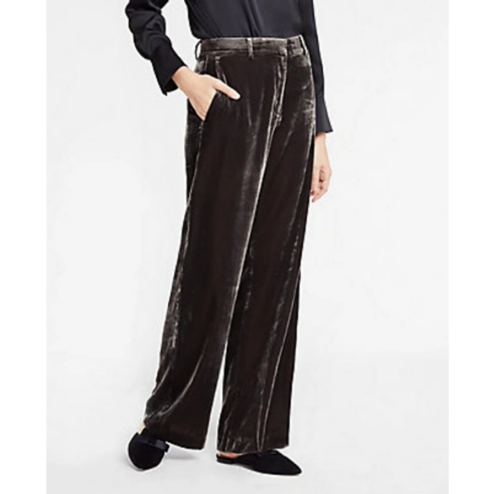 Ann Taylor Brown Velvet Straight Leg Pants